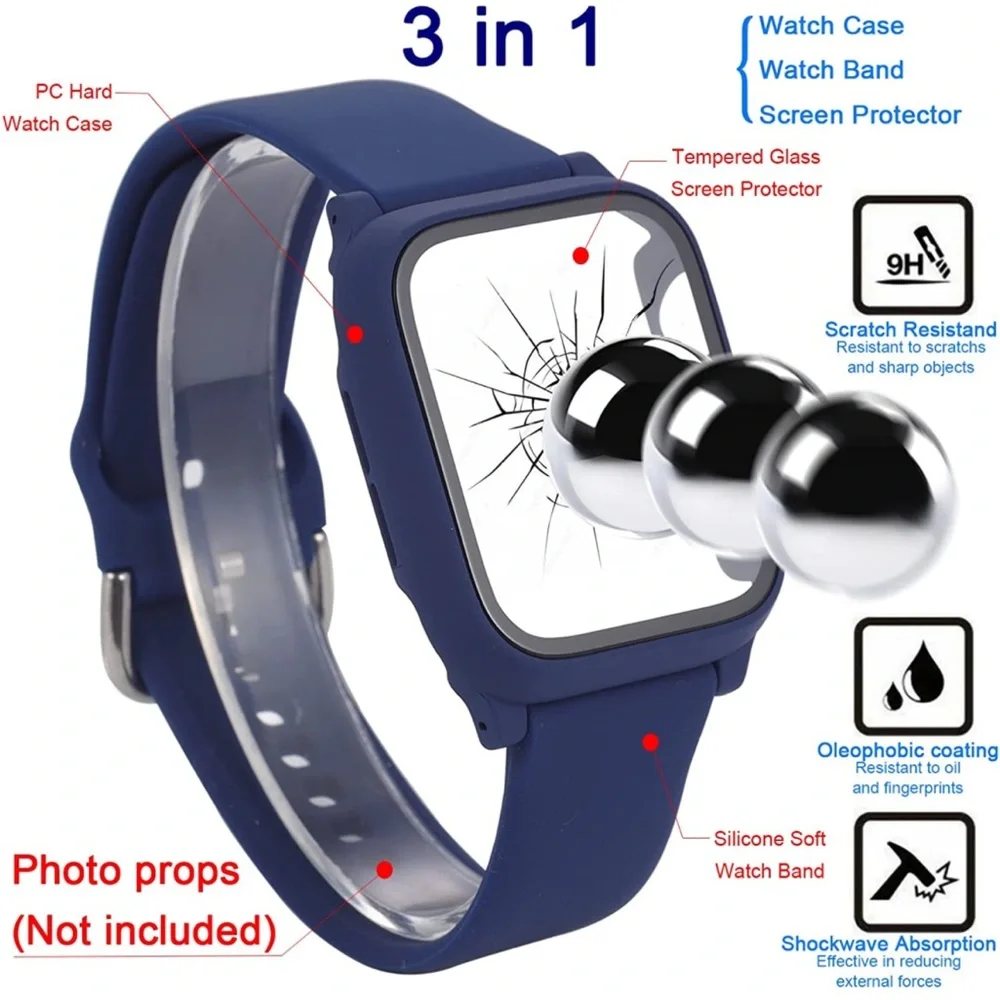Apple Watch Series 4, 5, 6 40mm Case w/ Band & Screen Protector